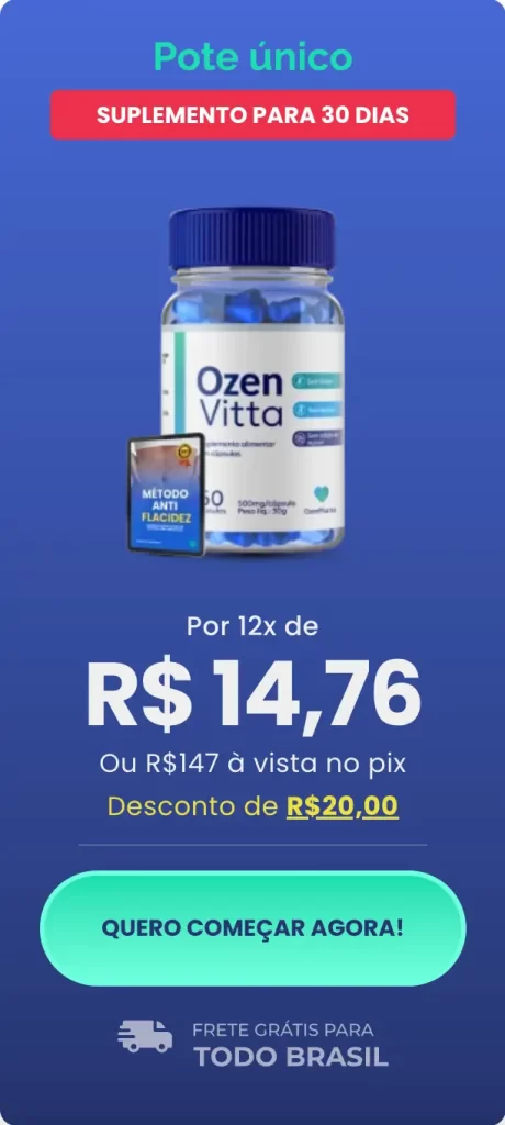 OzenVita preço – Suplemento Para 30 Dias, Site Oficial Com Desconto, Frete Grátis e Garantia de 30 Dias