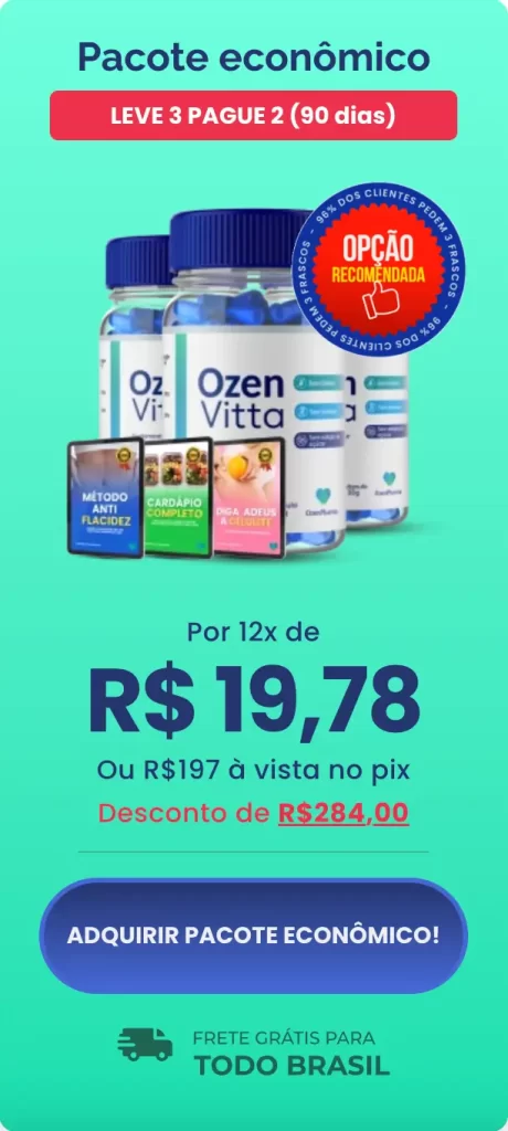 Ozenvita preço - Pacote Econômico – Suplemento Para 90 Dias, Site Oficial Com Desconto, Frete Grátis e Garantia de 30 Dias